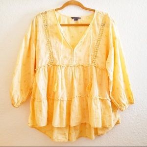 NWOT American Eagle Yellow Flowy Top